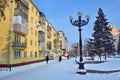 Barnaul, Russia, January, 14, 2016, People walking on Molodezhnaya street in the center of Barnaul