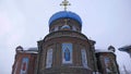 Barnaul, Russia, JANUARY, 20, 2020. Pokrovsky cathedral on Nikitin street in Barnaul in the winter, Russia Royalty Free Stock Photo