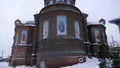 Barnaul, Russia, JANUARY, 20, 2020. Pokrovsky cathedral on Nikitin street in Barnaul in the winter, Russia Royalty Free Stock Photo