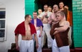 Barnaul, Russia-January 19, 2019.Prisoners in prison take the rite of baptism
