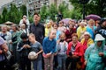 Barnaul, Russia-July 22, 2018.Viewers watch a feature film in an open-air cinema at the Shukshin film festival