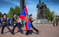 Former soldiers celebrating the Day of border guard