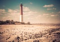 Barnegat Lighthouse, New Jersey, retro Royalty Free Stock Photo