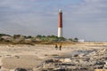 Barnegat Lighthouse view from the Atlantic looking in Royalty Free Stock Photo