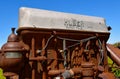 Old rusty Huber tractor engine