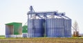 Barns for storing grain all year round.