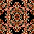 Barogue vintage 3d seamless pattern. Vector floral background. S