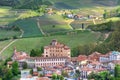 Barolo Castle and hills of Piedmont, Italy.