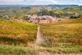 Barolo - Langhe e Roero vineyards autumn landscape Royalty Free Stock Photo