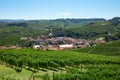 Barolo medieval town on Langhe hills in Italy, vineyards view Royalty Free Stock Photo