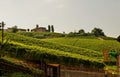 Barolo, Piedmont, Italy. July 2018. From the castle you have magnificent views of the surrounding countryside