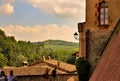 Barolo, Piedmont, Italy. July 2018. From the castle you have magnificent views of the surrounding countryside