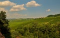 Grinzane Cavour, Piedmont, Italy. July 2018. At the foot of the castle all around heavenly views of the vineyards Royalty Free Stock Photo