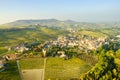 Barolo village Langhe Piedmont, Northern Italy aerial view. Color image Royalty Free Stock Photo