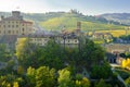 Barolo village Langhe Piedmont, Northern Italy aerial view. Color image Royalty Free Stock Photo