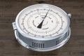 Barometer closeup on the wooden background , 3D rendering Royalty Free Stock Photo