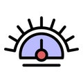 Barometer control icon color outline vector