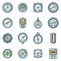 Barometer control icons set vector color Royalty Free Stock Photo