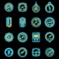 Barometer control icons set vector neon Royalty Free Stock Photo