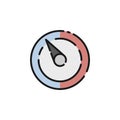Barometer. Filled color icon. Weather vector illustration