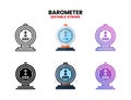 Barometer icon set with different styles. Royalty Free Stock Photo