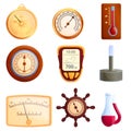 Barometer icons set, cartoon style Royalty Free Stock Photo