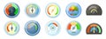 Barometer icons set cartoon vector. Weather control Royalty Free Stock Photo