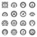 Barometer icons set, outline style Royalty Free Stock Photo