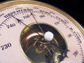 Barometer shows on weather changing-2 Royalty Free Stock Photo