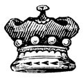 Baron Coronet is a small crown, vintage engraving