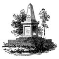 Baron de Kalb`s Monument,vintage illustration