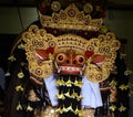 Barong head decorated with semi precious stones, lion like deity of balinese hindu tradition, Galungan celebratio, Bali, Indonesia Royalty Free Stock Photo