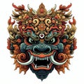 Barong Mask. Balinese Traditional Art and Culture Royalty Free Stock Photo