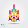 Barong. Traditional ritual Balinese mask. Flat icon