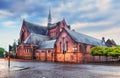 Barony Hall or Barony Church in Glasgow at dramatic sunset, Scotland, United Kingdom