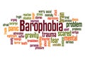 Barophobia fear of gravity word cloud concept 2