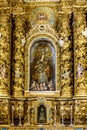 Baroque altar with gold leaf in the historic church