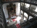 Baroque altar in the two-story interior of a church