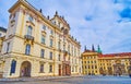Baroque Archbishop`s Palace on Castle Square, Prague, Czech Republic Royalty Free Stock Photo