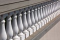 Details of stone white balustrades close up. Royalty Free Stock Photo