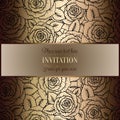 Baroque background with luxury vintage frame Royalty Free Stock Photo