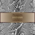 Baroque background with luxury vintage frame Royalty Free Stock Photo