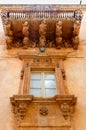 Baroque balcony, Noto, Sicily, Italy Royalty Free Stock Photo