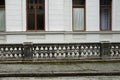 Baroque balustrade with asphalt paving track Royalty Free Stock Photo