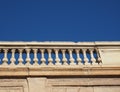 Baroque balustrade over blue sky