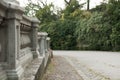 Baroque balustrade with road