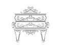 Baroque bedside commode furniture rich set collection. Ornamented background Vector illustration