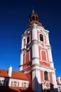 Baroque belfry of a former monastery on a sunny day in Poznan