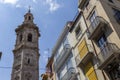 Baroque belfry of the Gothic Santa Catalina church in Valencia