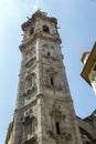 Baroque belfry of the Gothic Santa Catalina church in Valencia